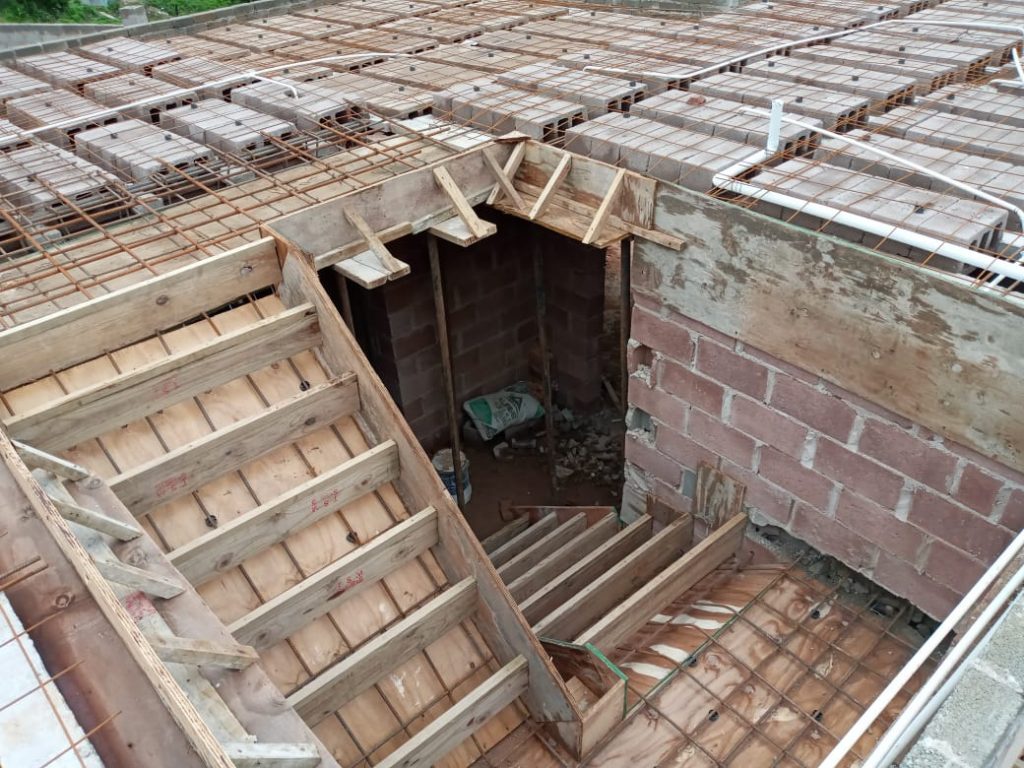 Pre-cast concrete block and beam